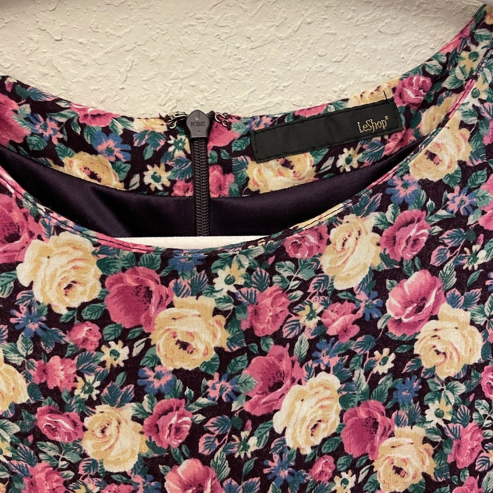 Flower Pattern Mini Dress (Fully Lined) - image 3